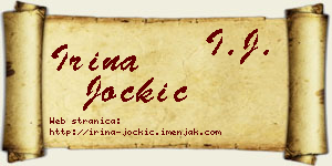 Irina Jockić vizit kartica